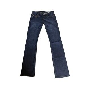 True Religion Straight Jeans Women's Size 27 Low Rise Y2K Dark Wash RN 112760